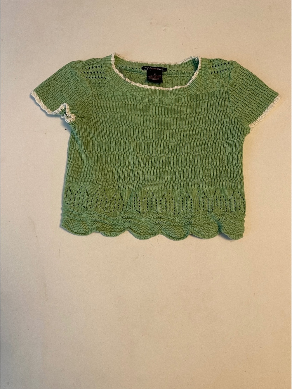 Xhilaration Green Knit Short Sleeve Top Medium